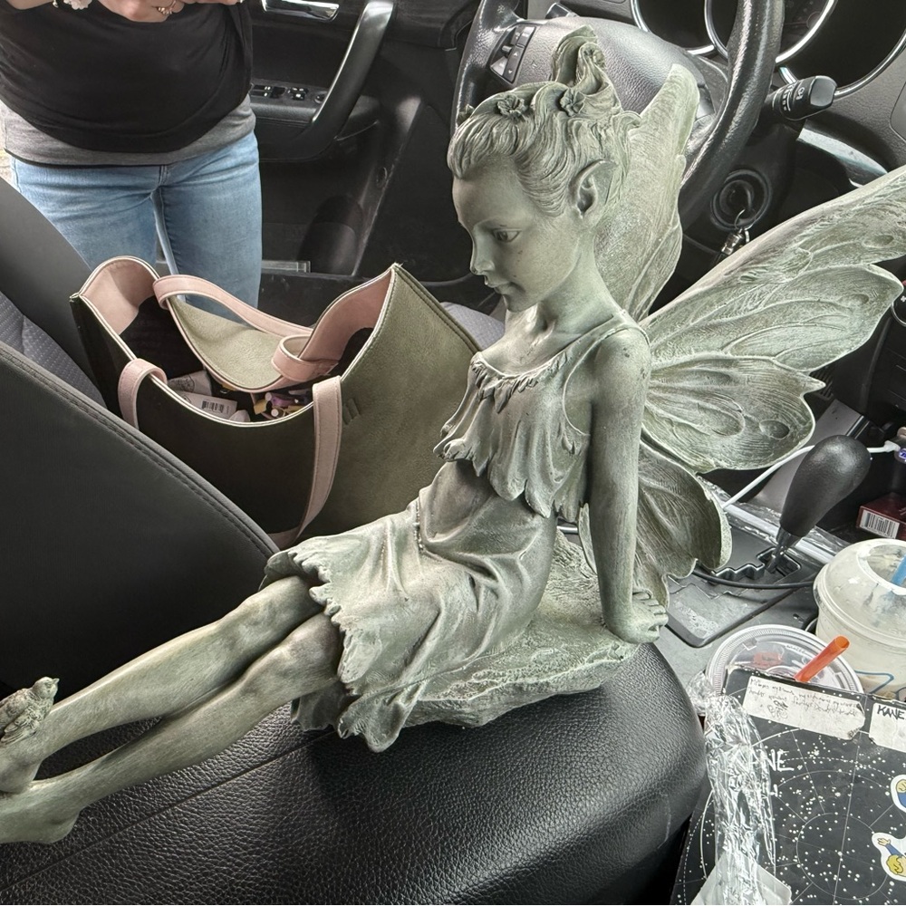 Graceful Gray Fairy Sculpture Art garden decor